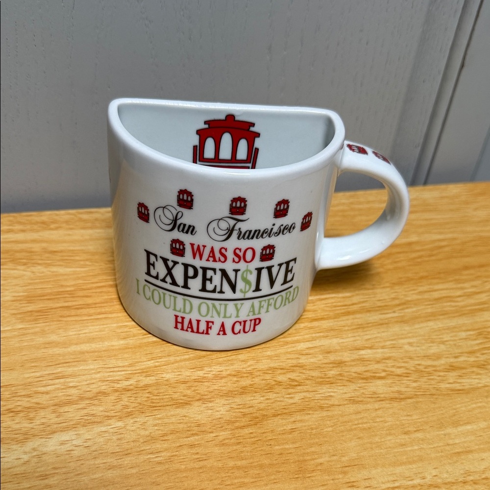San Francisco Half Cup Mug with Red Trolley Design